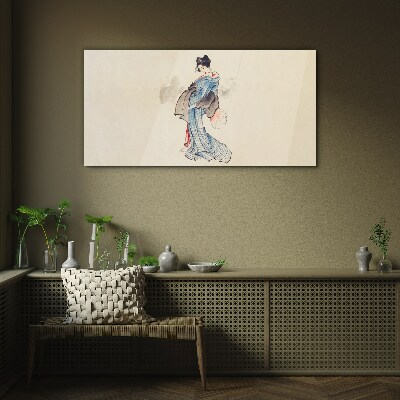 Obraz na Szkle Gejsza w tradycyjnym kimono