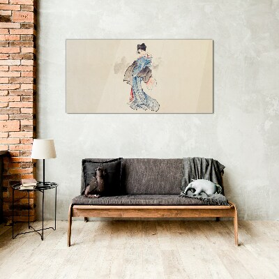 Obraz na Szkle Gejsza w tradycyjnym kimono