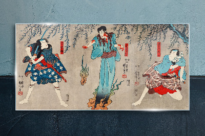 Obraz Szklany Azja Kimono Samuraj