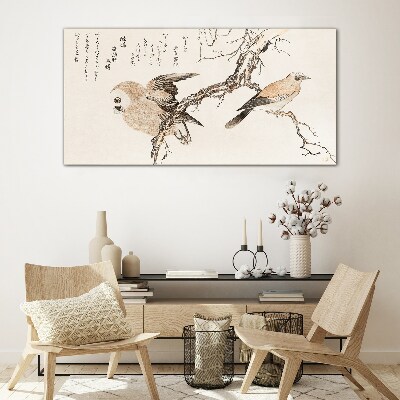 Obraz Szklany Azja Oddziały Zwierzęta Ptaki