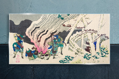 Obraz Szklany Abstrakcja Azja Samuraj
