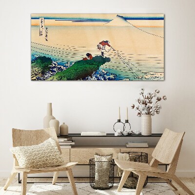Obraz na Szkle Fishermen by the Shore