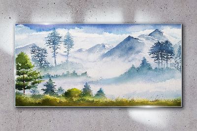 Obraz na Szkle krajobraz góry drzewa