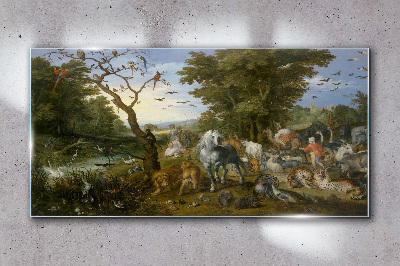Obraz Szklany Religijne Zwierzęta Noe
