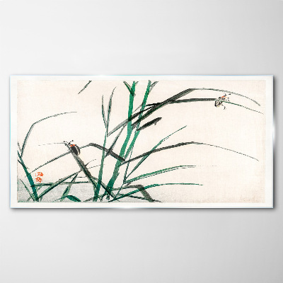 Obraz Szklany Azjatycki gałęzie owady