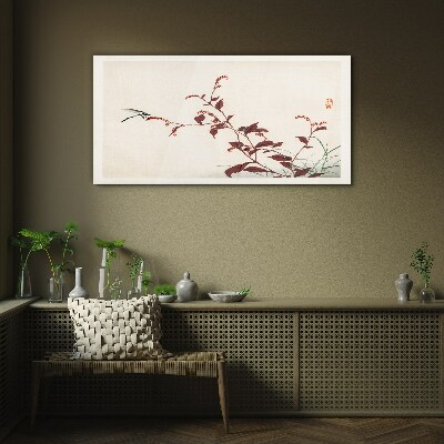 Obraz Szklany Azjatycki gałęzie liście