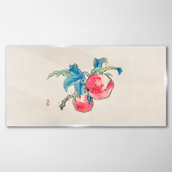 Obraz Szklany Owoce Liście