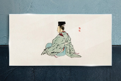 Obraz na Szkle Japońska piękność w tradycyjnym kimono