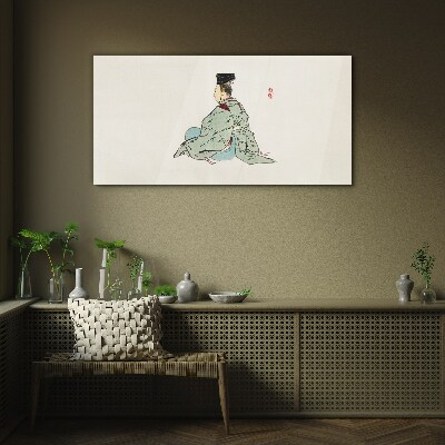 Obraz na Szkle Japońska piękność w tradycyjnym kimono