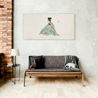 Obraz na Szkle Japońska piękność w tradycyjnym kimono