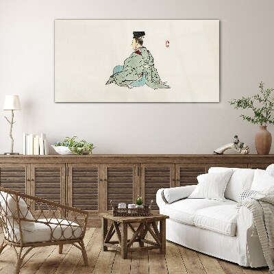 Obraz na Szkle Japońska piękność w tradycyjnym kimono