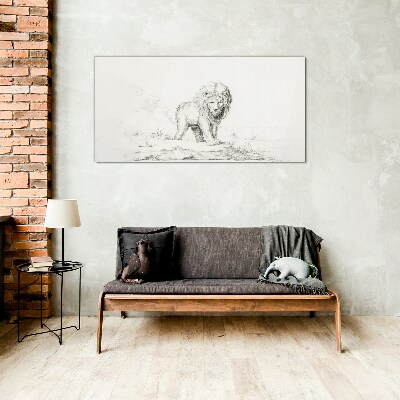 Obraz Szklany Lion in Contemplation