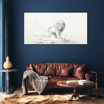 Obraz Szklany Lion in Contemplation