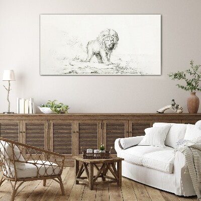Obraz Szklany Lion in Contemplation