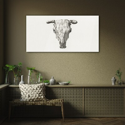 Obraz Szklany Rysunek Zwierzę Krowa Czaszka