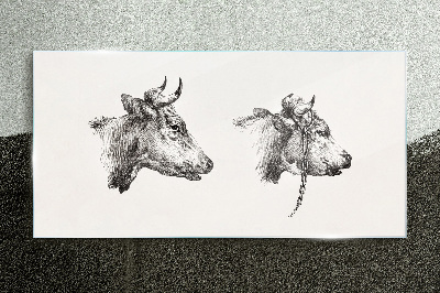 Obraz na Szkle Rysunek Zwierzęta Krowy