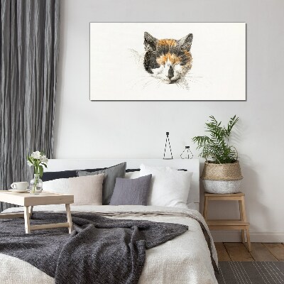 Obraz na Szkle Portret kota w odcieniach brązu