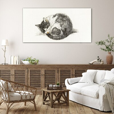 Obraz Szklany Rysunek Zwierzę Kot