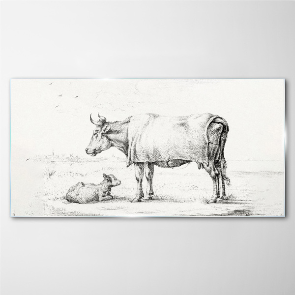 Obraz na Szkle Rysunek zwierzę krowy cielę