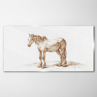 Obraz Szklany Rysunek Zwierzę Koń
