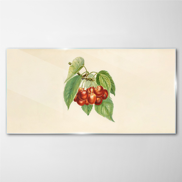 Obraz na Szkle owoce wiśnie gałęzie liście