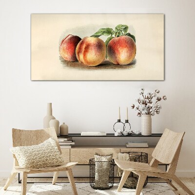 Obraz na Szkle owoce brzoskwinia liście