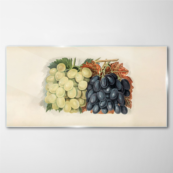 Obraz Szklany owoce winogrona liście