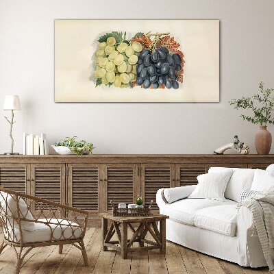 Obraz Szklany owoce winogrona liście