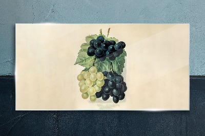 Obraz na Szkle owoce winogrona liście