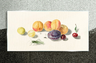 Obraz na Szkle Owoce Wiśnie Brzoskwinie
