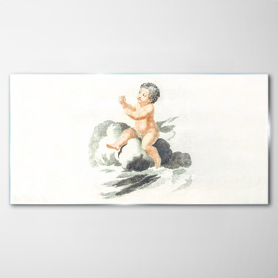 Obraz Szklany Rysunek Anioł Dziecko