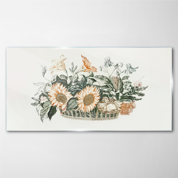 Obraz na Szkle Rysunek kwiaty roślina