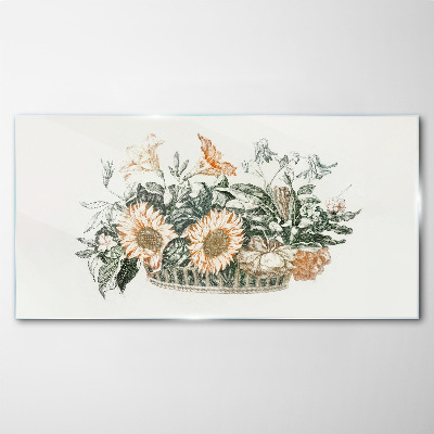 Obraz na Szkle Rysunek kwiaty roślina