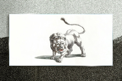 Obraz Szklany Rysunek Zwierzę Kot Lew