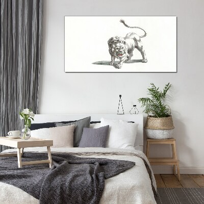 Obraz Szklany Rysunek Zwierzę Kot Lew