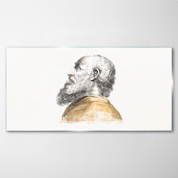 Obraz Szklany Portret mężczyzny z brodą
