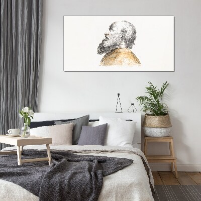 Obraz Szklany Portret mężczyzny z brodą