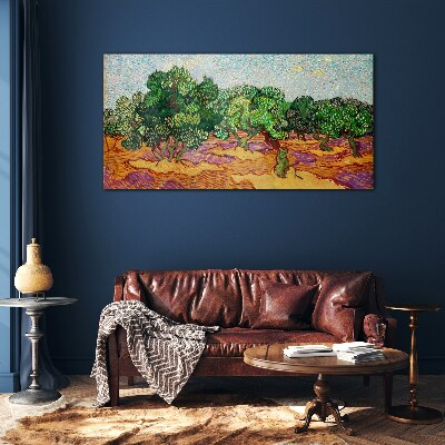 Obraz na Szkle Gaj Niebieski Niebo Van Gogh