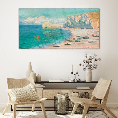 Obraz Szklany Plaża Falaise dAmont Monet