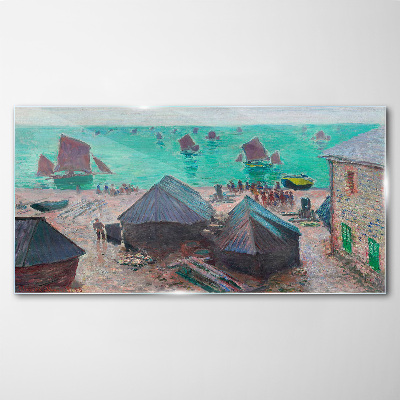 Obraz Szklany Łodzie Morze Monet