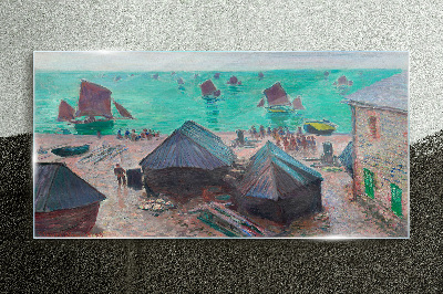 Obraz Szklany Łodzie Morze Monet