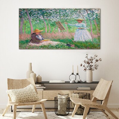 Obraz na Szkle Kobieta z Parasolem Monet