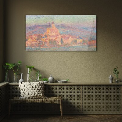 Obraz Szklany Zachód słońca Vetheuil Monet