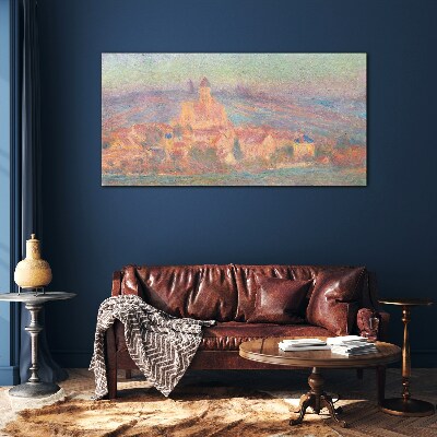 Obraz Szklany Zachód słońca Vetheuil Monet