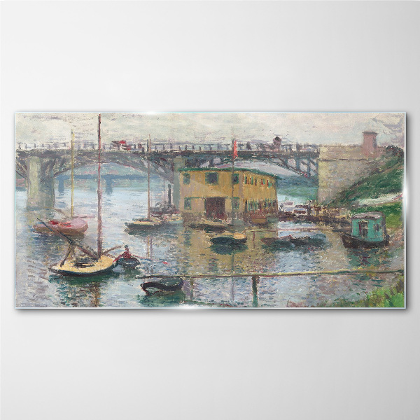Obraz na Szkle Spokojny port w pastelowych barwach