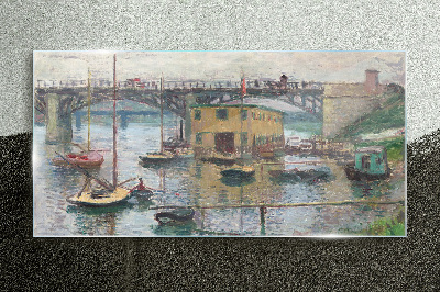 Obraz na Szkle Spokojny port w pastelowych barwach