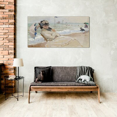 Obraz na Szkle Camille plaża Trouville Monet