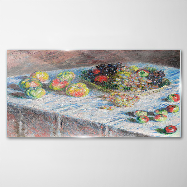 Obraz Szklany Jabłka i Winogrona Monet
