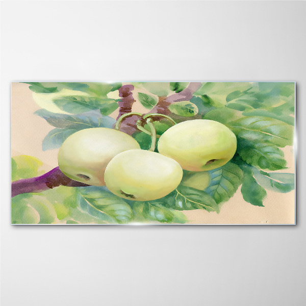 Obraz na Szkle owoce jabłko gałąź liście