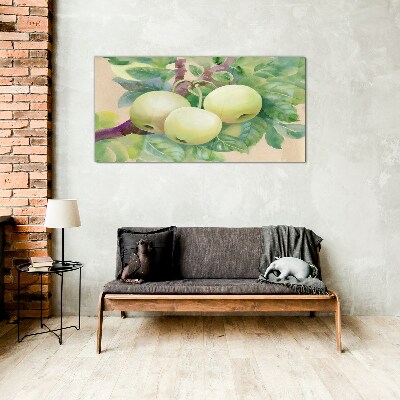 Obraz na Szkle owoce jabłko gałąź liście